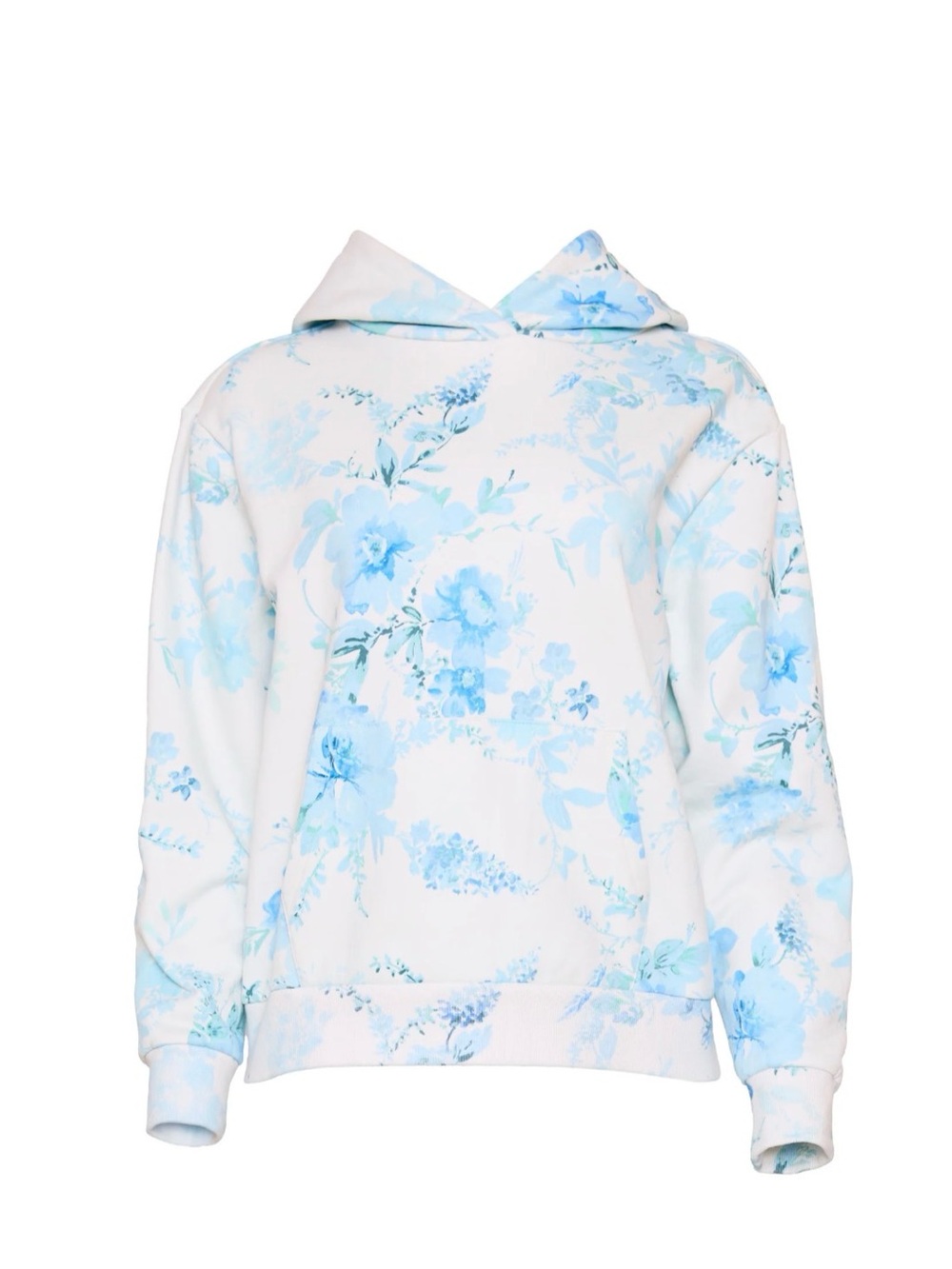 Ivy City Co Kian Floral Print Blue & White Hoodie